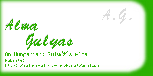 alma gulyas business card